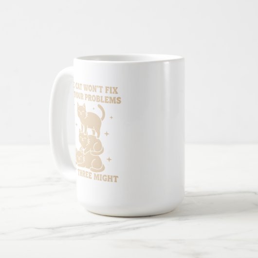 Funny Cat Mug One Cat Won’t Fix All Problems コーヒーマグカップ (正面左)