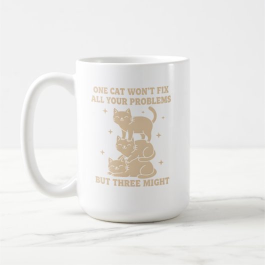 Funny Cat Mug One Cat Won’t Fix All Problems コーヒーマグカップ (左)