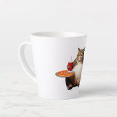 Funny Cat Mug – Pizza Lover Gift Coffee Cup カフェラテマグ (左アングル)