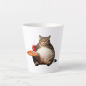 Funny Cat Mug – Pizza Lover Gift Coffee Cup カフェラテマグ (正面)