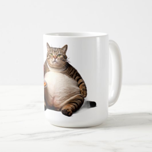 Funny Cat Mug – Pizza Lover Gift Coffee Cup コーヒーマグカップ (正面右)