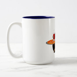 Funny Cat Mug – Pizza Lover Gift Coffee Cup ツートーンマグカップ