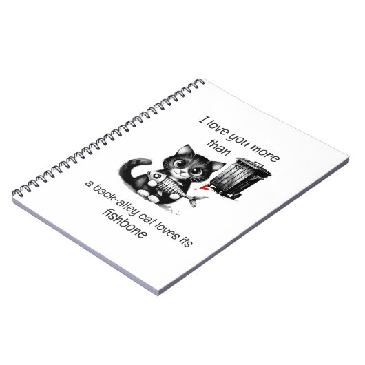 Funny Cat Notebook – Valentine Love Quote ノートブック (左側)