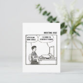 Funny Cat Office Work Humor Corporate Cartoon ポストカード (スタンド正面)