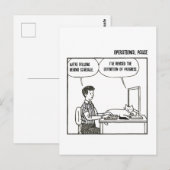 Funny Cat Office Work Humor Corporate Cartoon ポストカード (正面/裏面)