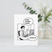 Funny Cat Office Work Humor Corporate Cartoon ポストカード (スタンド正面)