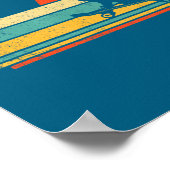 Funny Cat On Skateboard Retro Skateboarder  ポスター (角)