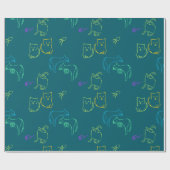 Funny Cat Pattern Gift Wrapping Papper ラッピングペーパー (フラット)