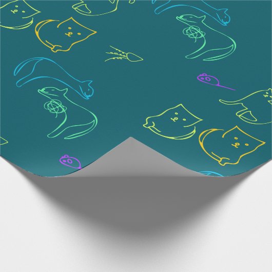 Funny Cat Pattern Gift Wrapping Papper ラッピングペーパー (角)