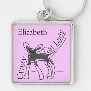 funny Cat Personalized Design熱狂するな猫の女性 キーホルダー