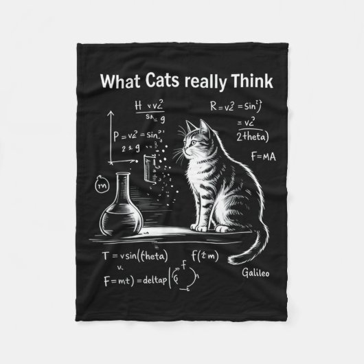 Funny Cat Physics Humor Design What Cats Really Th フリースブランケット (正面)