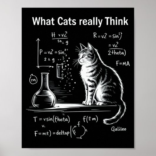 Funny Cat Physics Humor Design What Cats Really Th ポスター (正面)