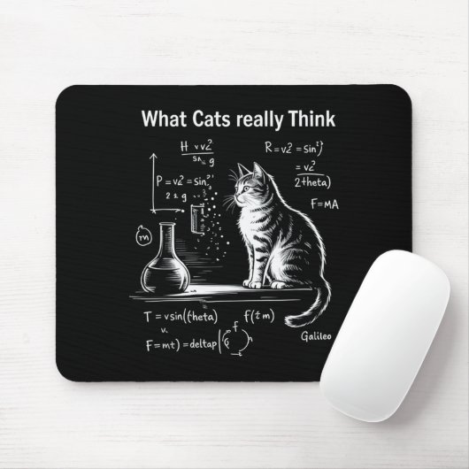 Funny Cat Physics Humor Design What Cats Really Th マウスパッド (マウス)