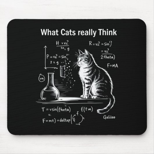 Funny Cat Physics Humor Design What Cats Really Th マウスパッド (正面)
