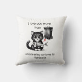 Funny Cat Pillow – Fishbone Love Quote クッション (裏面)