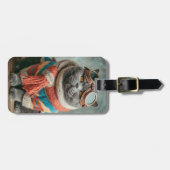 Funny Cat Pilot Aviator Cool Aviation Personalized ラゲッジタグ (正面横)