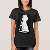 Funny Cat Playing Clarinet Cat Lover T-Shirt Tシャツ (正面)