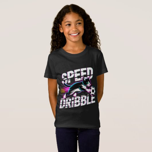 Funny Cat Playing Soccer - Gift for Kids & Teens Tシャツ (正面フル)