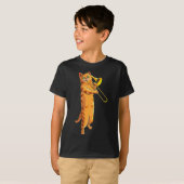 Funny Cat Playing Trombone Gift Cool Kitten Musici Tシャツ (正面フル)