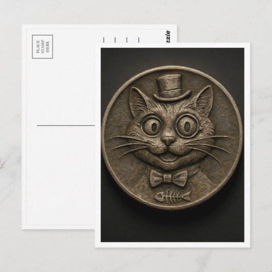 Funny cat. Postcard ポストカード (正面/裏面)