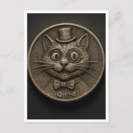 Funny cat. Postcard ポストカード