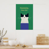 Funny Cat 'Processing' Poster Tech Humor Art Print ポスター (キッチン)