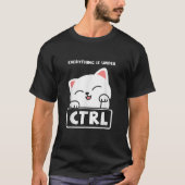 Funny Cat Programmer Developer Coder Computer Scie Tシャツ (正面)