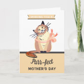 Funny Cat "Purr-fect" Mother's Day カード (正面)