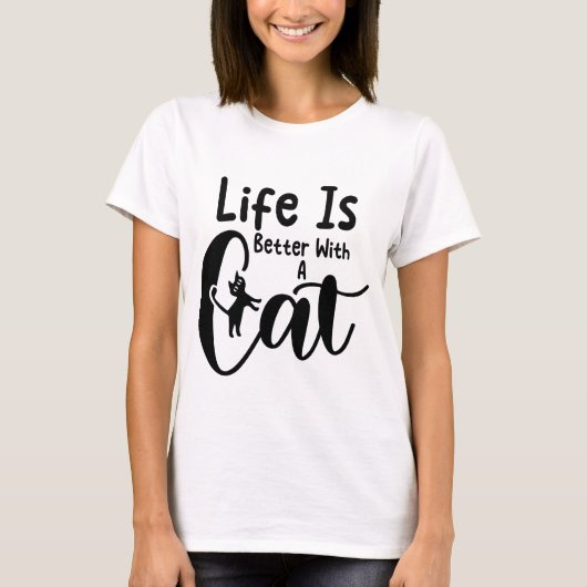 Funny Cat Quote Cute Kitty Humor Design for Girls Tシャツ (正面)