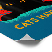 Funny Cat Quote Dogs Have Owners Cats Have Staff R ポスター (角)