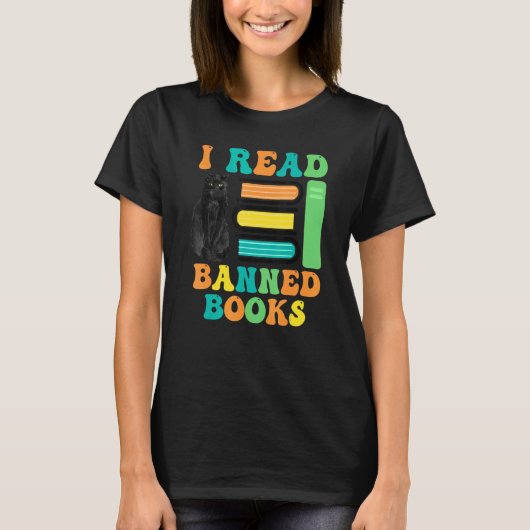 Funny Cat Reader I Read Banned Books For men and W Tシャツ (正面)