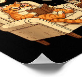 Funny Cat Reading 6-7 Meme Englieacher Book Lover  ポスター (角)