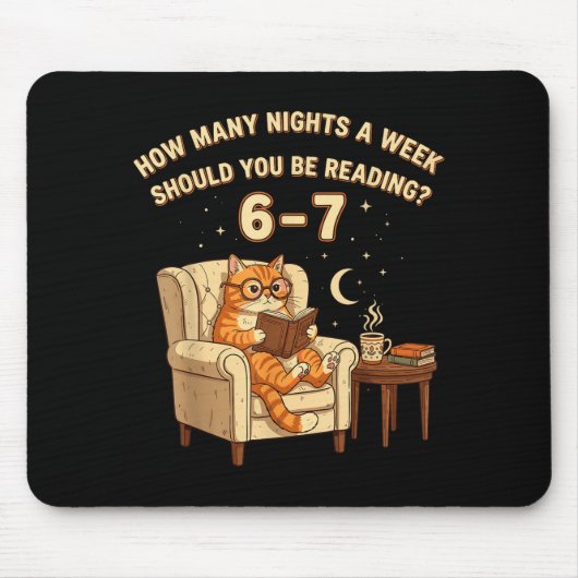 Funny Cat Reading 6-7 Meme Englieacher Book Lover  マウスパッド (正面)