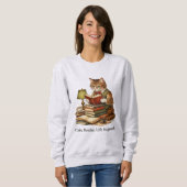 Funny Cat Reading Books Sweatshirt – Retro Design スウェットシャツ (正面フル)