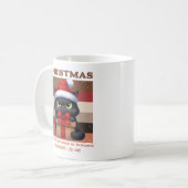 Funny Cat Retro Christmas Holiday Personalized コーヒーマグカップ (正面左)