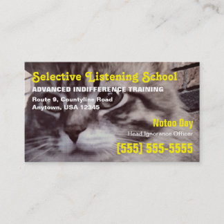 Funny Cat Selective Listening School 名刺