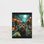 Funny Cat Selfie Halloween Zombies Humor  カード (正面)