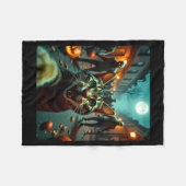 Funny Cat Selfie Halloween Zombies Humor  フリースブランケット (正面(横))