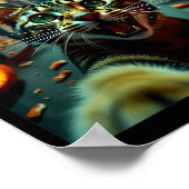 Funny Cat Selfie Halloween Zombies Humor ポスター (角)