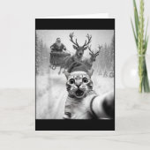 Funny Cat Selfie Santa Merry Christmas Xmas Pajama カード (正面)