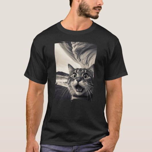 Funny Cat Selfie Tsunami Wave Cats Meme Selfies Tシャツ (正面)