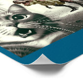 Funny Cat Selfie With Alien Ufo And T-rex Dinosaur ポスター (角)