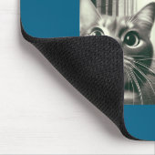 Funny Cat Selfie With Alien Ufo And T-rex Dinosaur マウスパッド (コーナー)