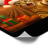 Funny Cat Selfie With Alien Ufo Christmas Lights S ポスター (角)