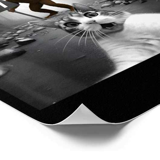 Funny Cat Selfie With Bigfoot 67 Six Seven Meme Me ポスター (角)