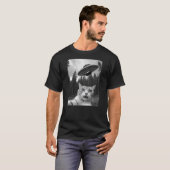 Funny Cat Selfie with UFO Alien Tシャツ (正面フル)