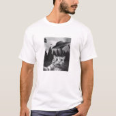 Funny Cat Selfie With UFOs Tシャツ (正面)