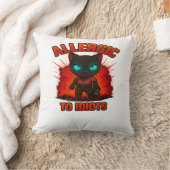 Funny Cat Shirt – “Allergic to Idiots” クッション (ブランケット)