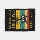 Funny Cat Shirt, It's Fine I'm Fine Everything Is  フリースブランケット (正面(横))