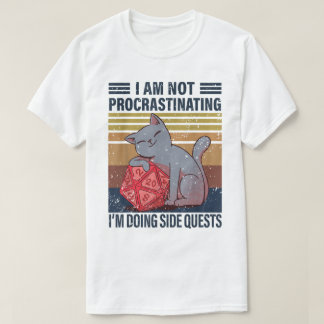 Funny Cat Side Quest RPG Design Tシャツ